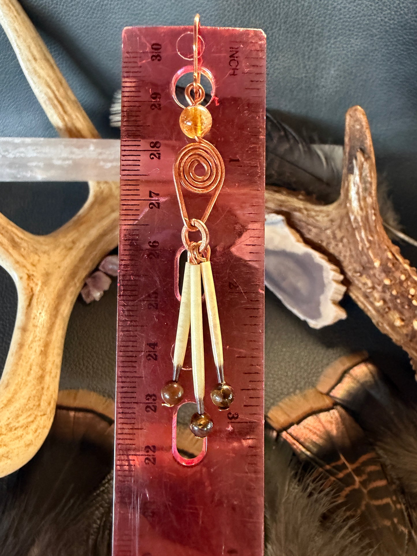 Copper Citrine Goddess- 3 Quills