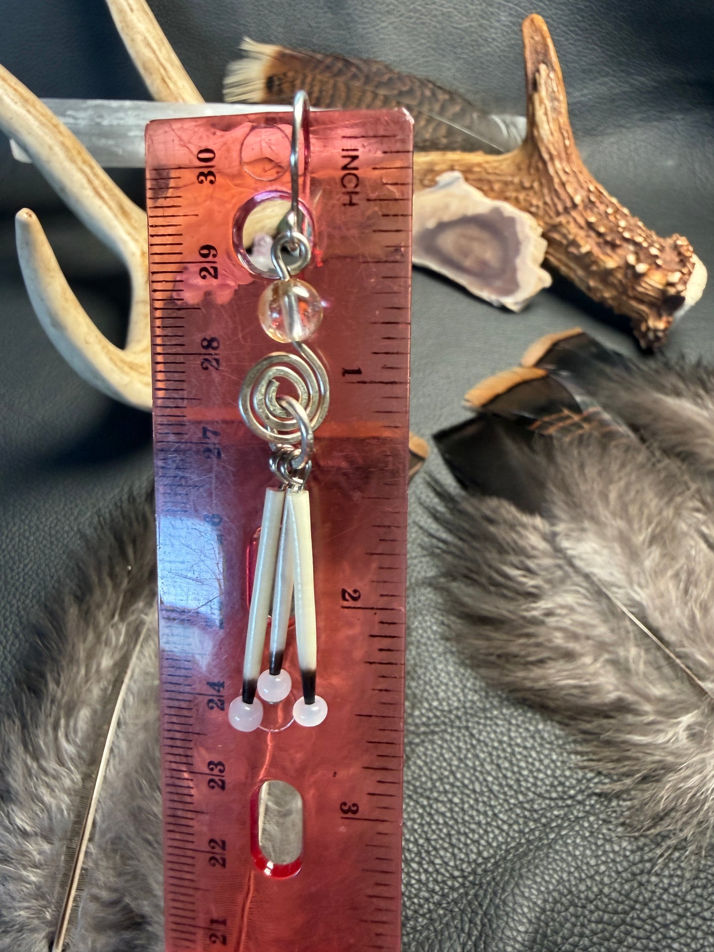 Citrine Silver Spiral - 3 Quill