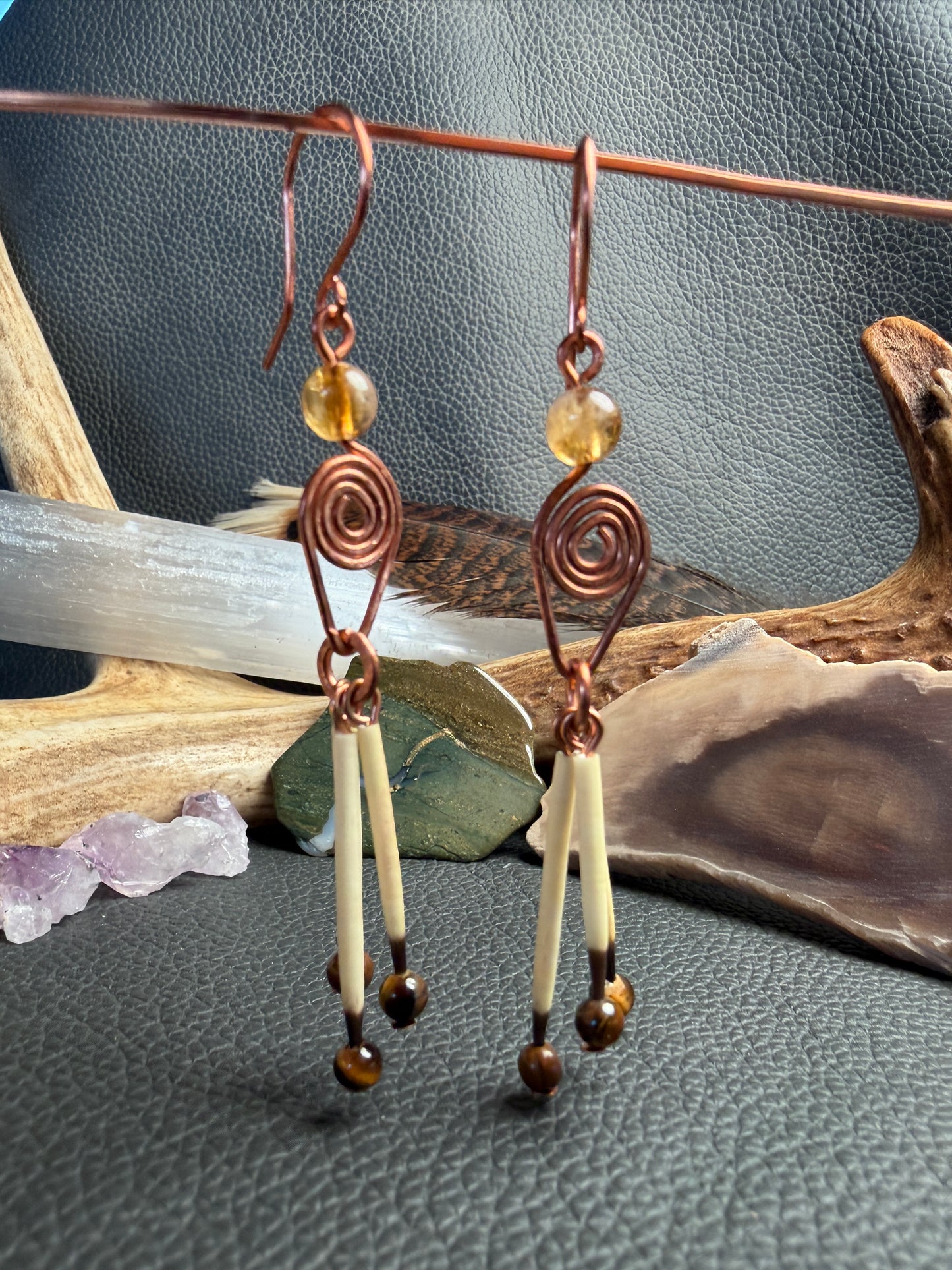 Copper Citrine Goddess- 3 Quills