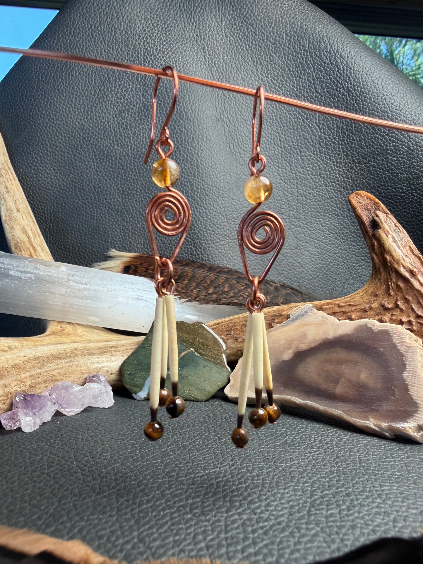 Copper Citrine Goddess- 3 Quills