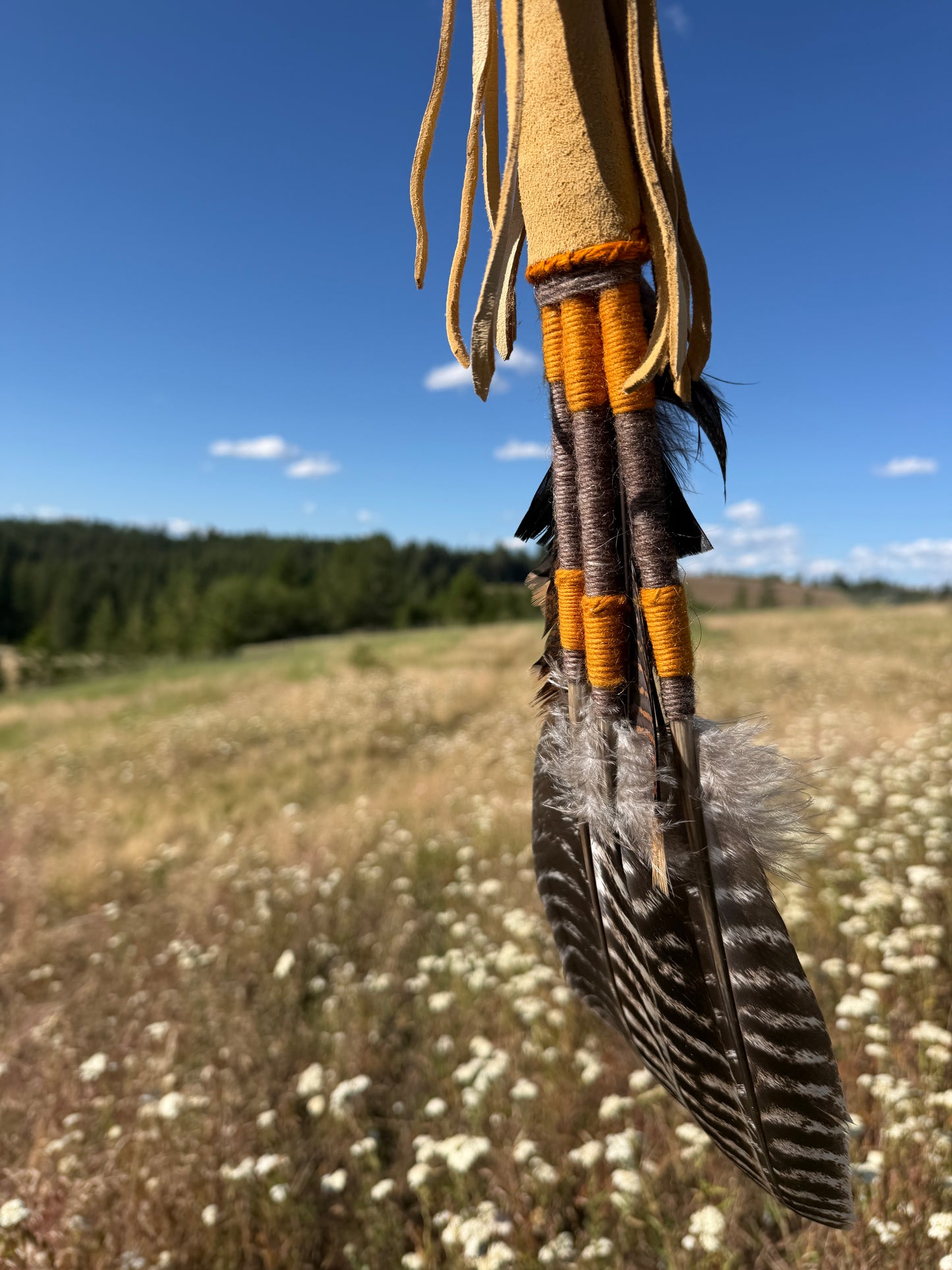 Sacred Bark- Feather Fan