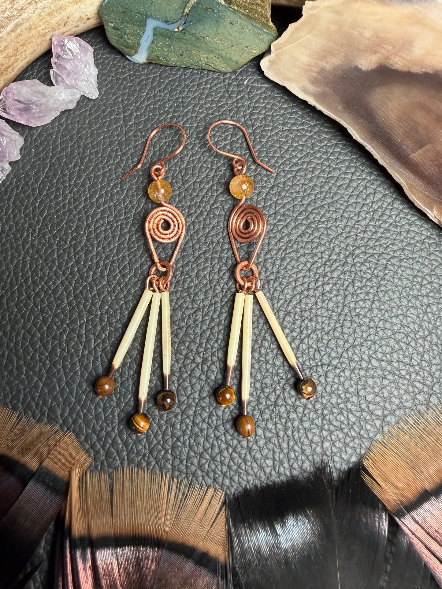 Copper Citrine Goddess- 3 Quills
