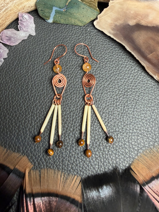 Copper Citrine Goddess- 3 Quills