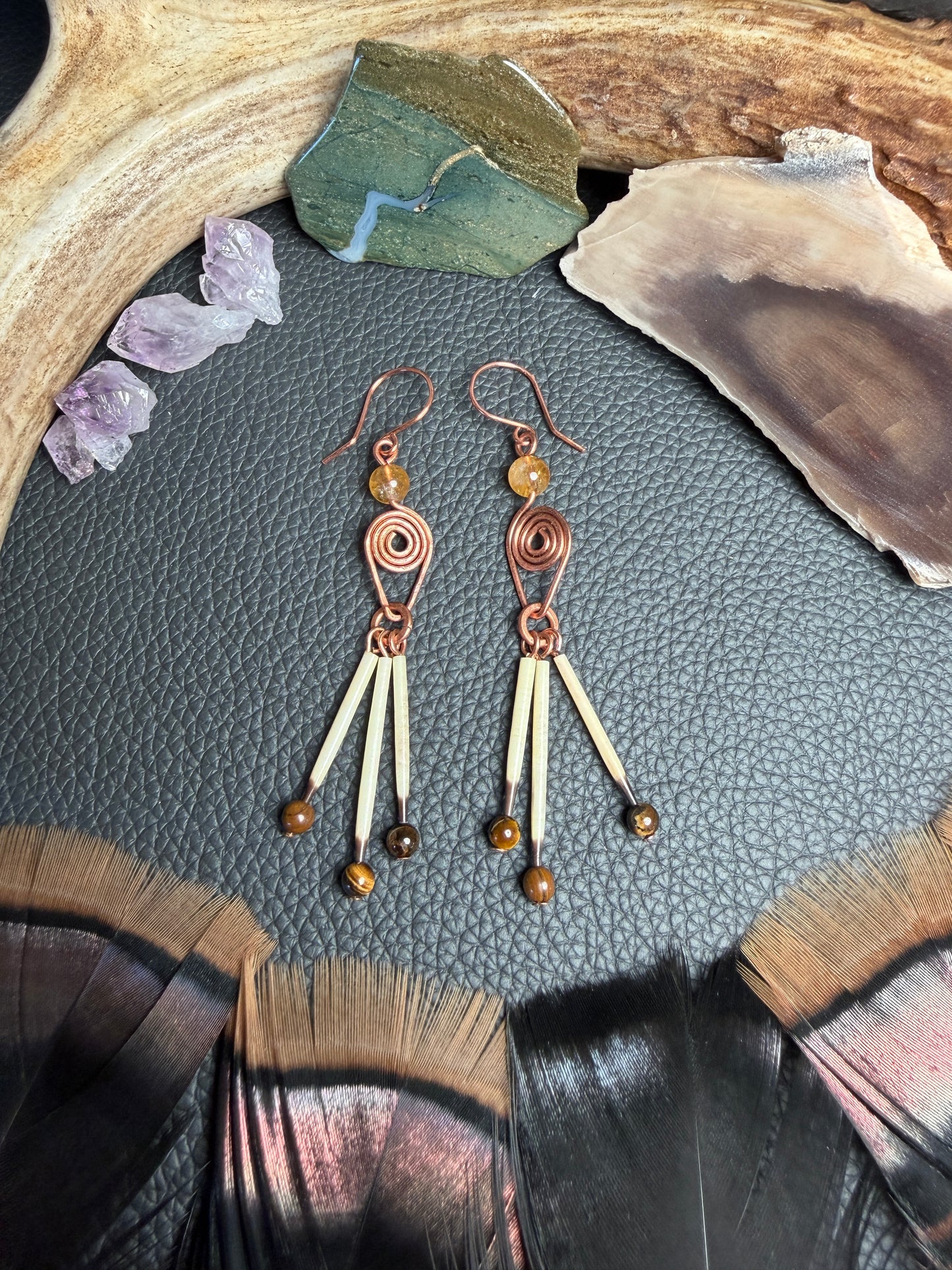 Copper Citrine Goddess- 3 Quills