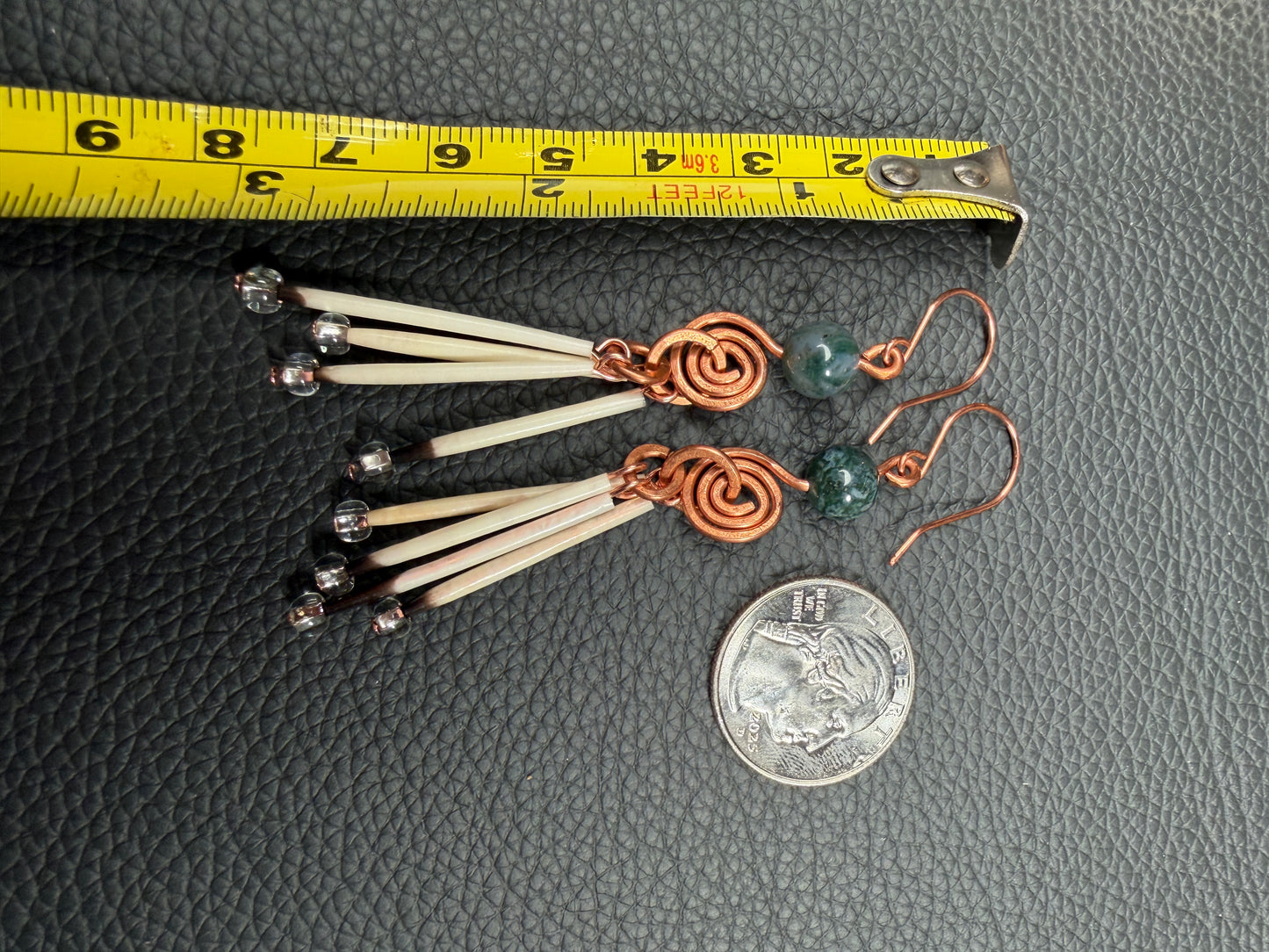 Moss Agate Spirals-Copper 4 Quill