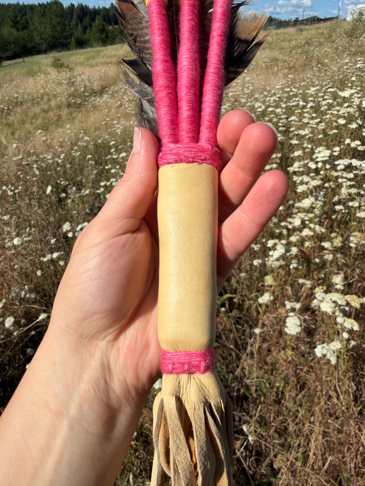 Wild Rose- Feather Fan
