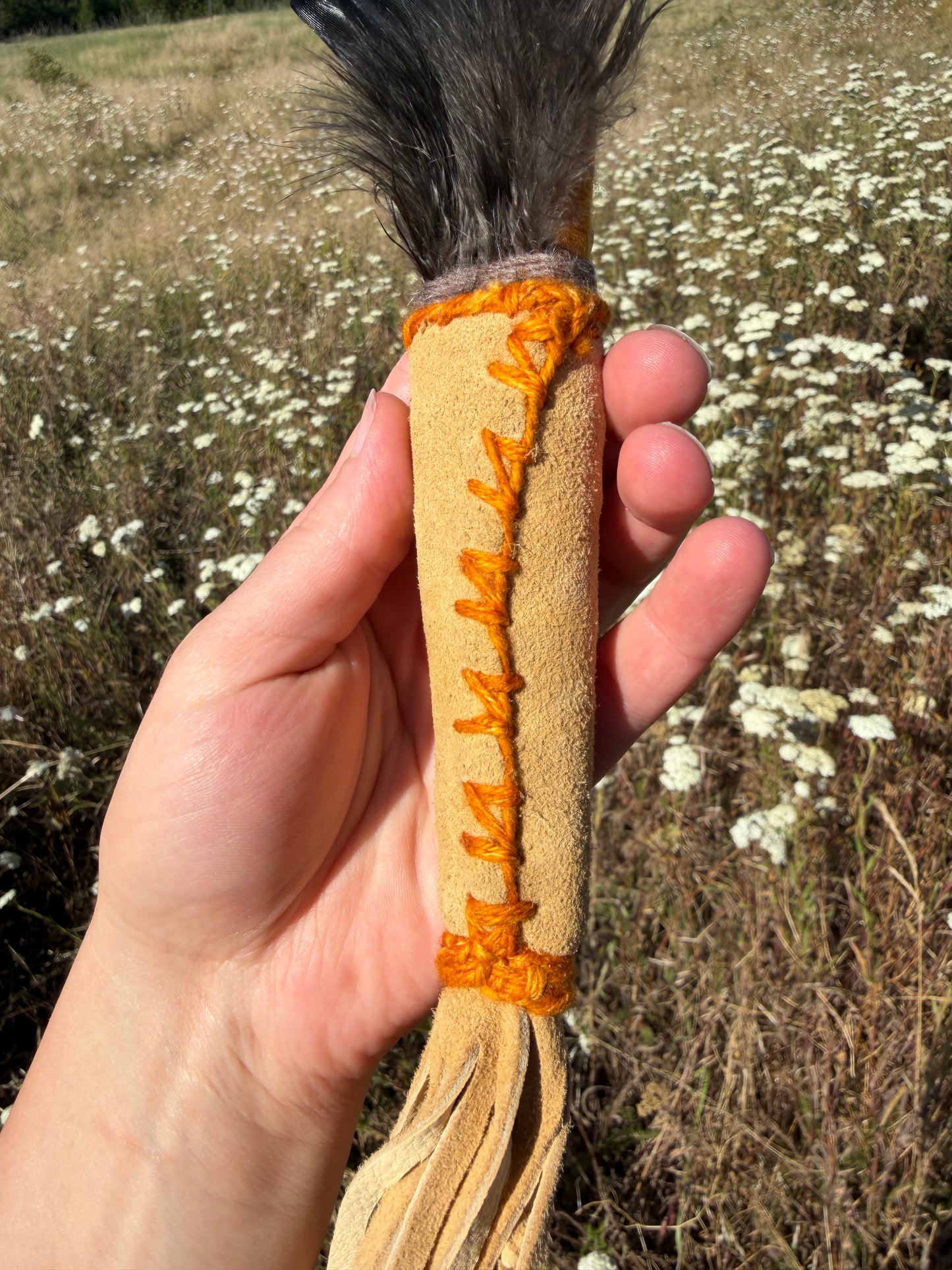 Sacred Bark- Feather Fan
