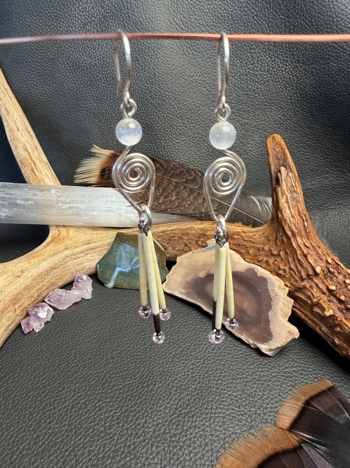 Selenite Silver Goddess- 3 Quills