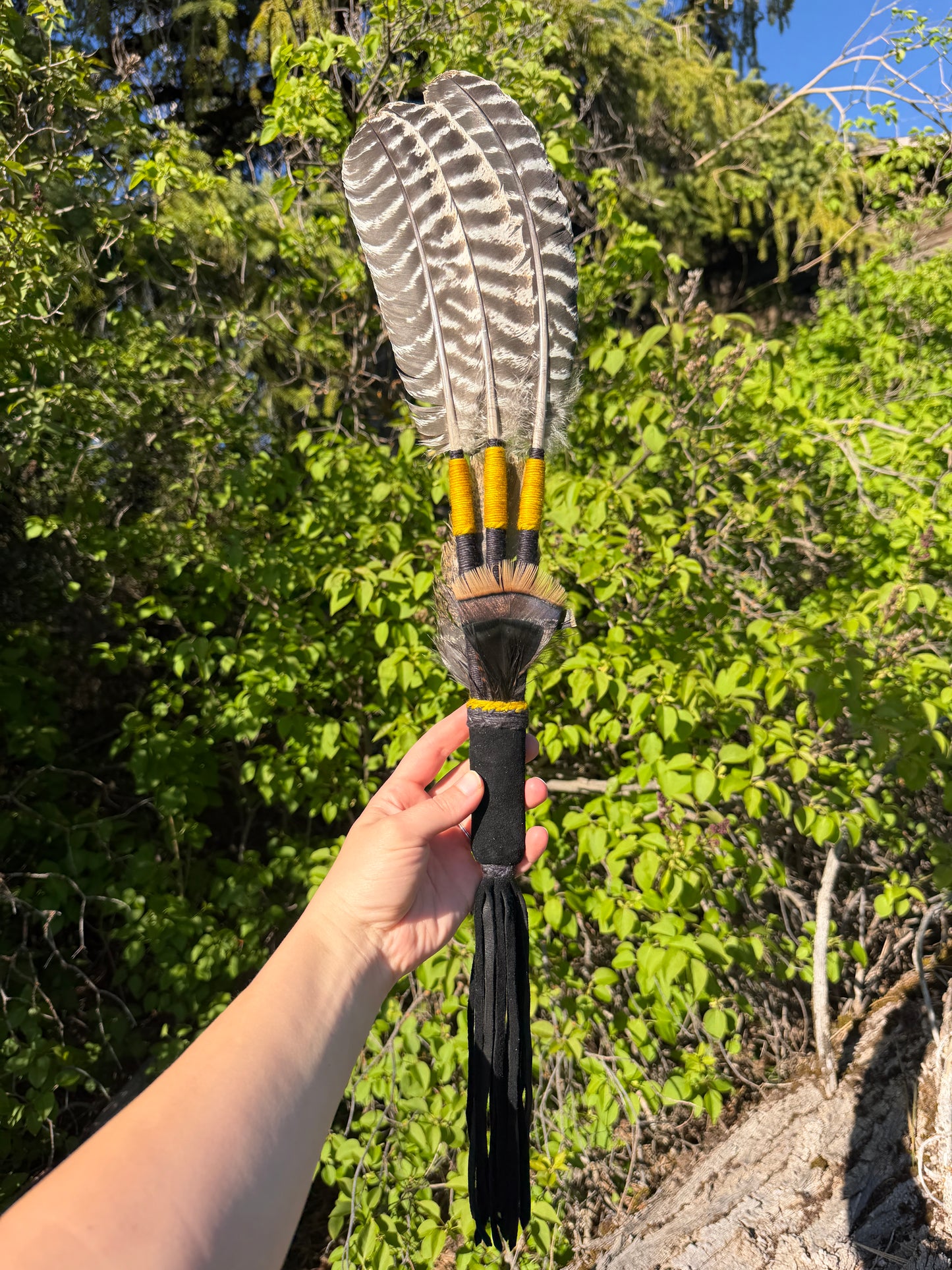 Golden Apple- Feather Fan