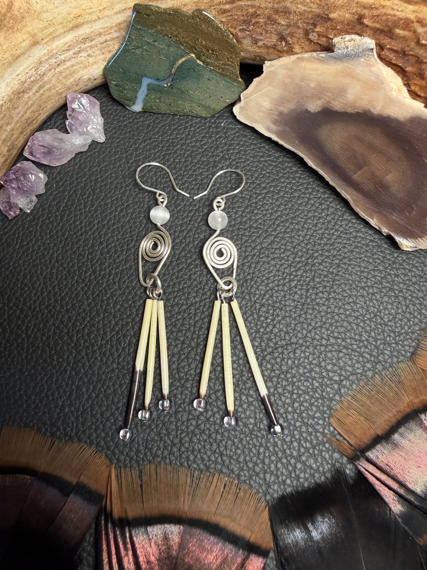 Selenite Silver Goddess- 3 Quills