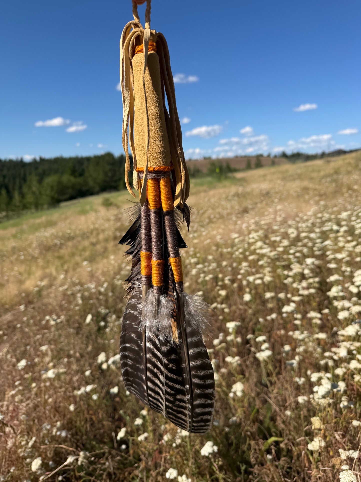 Sacred Bark- Feather Fan