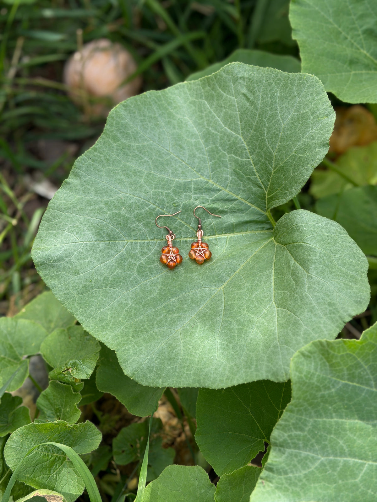Copper Earrings- Pentagram