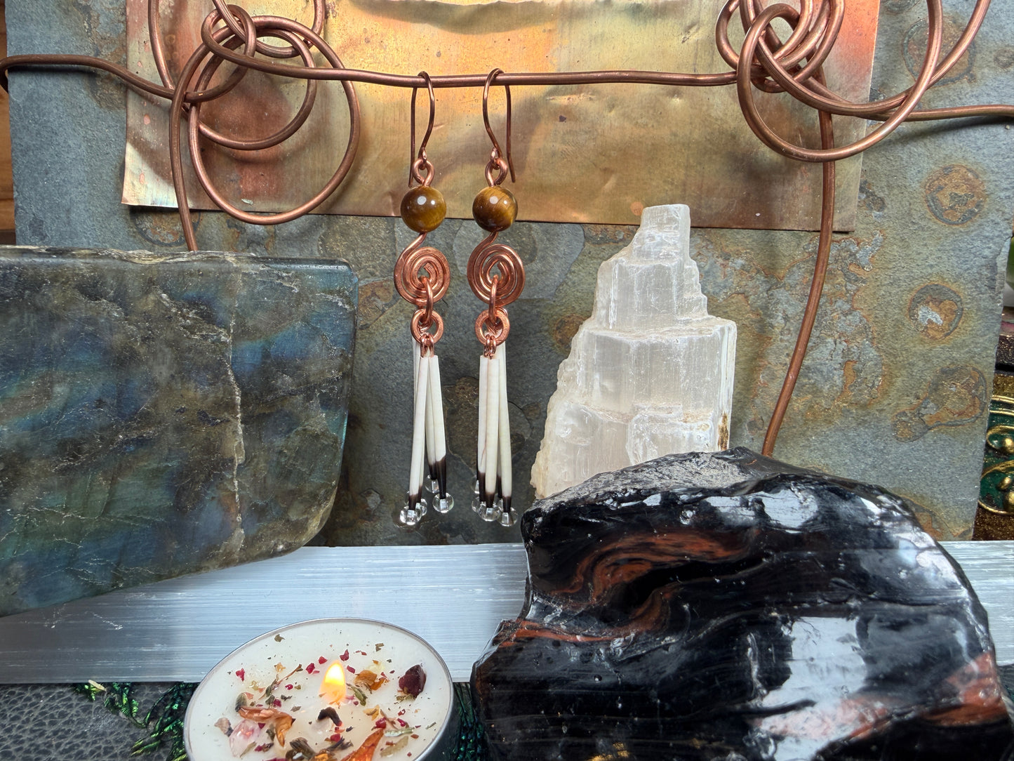 Tigers Eye Spiral-Copper 5 Quill
