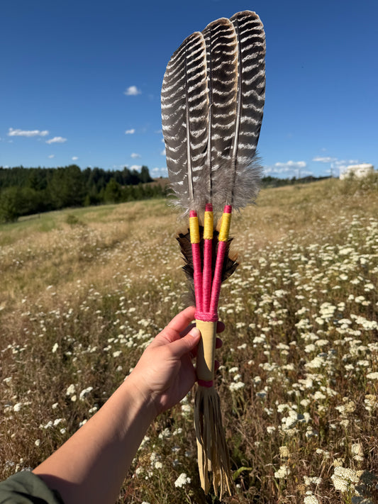 Wild Rose- Feather Fan