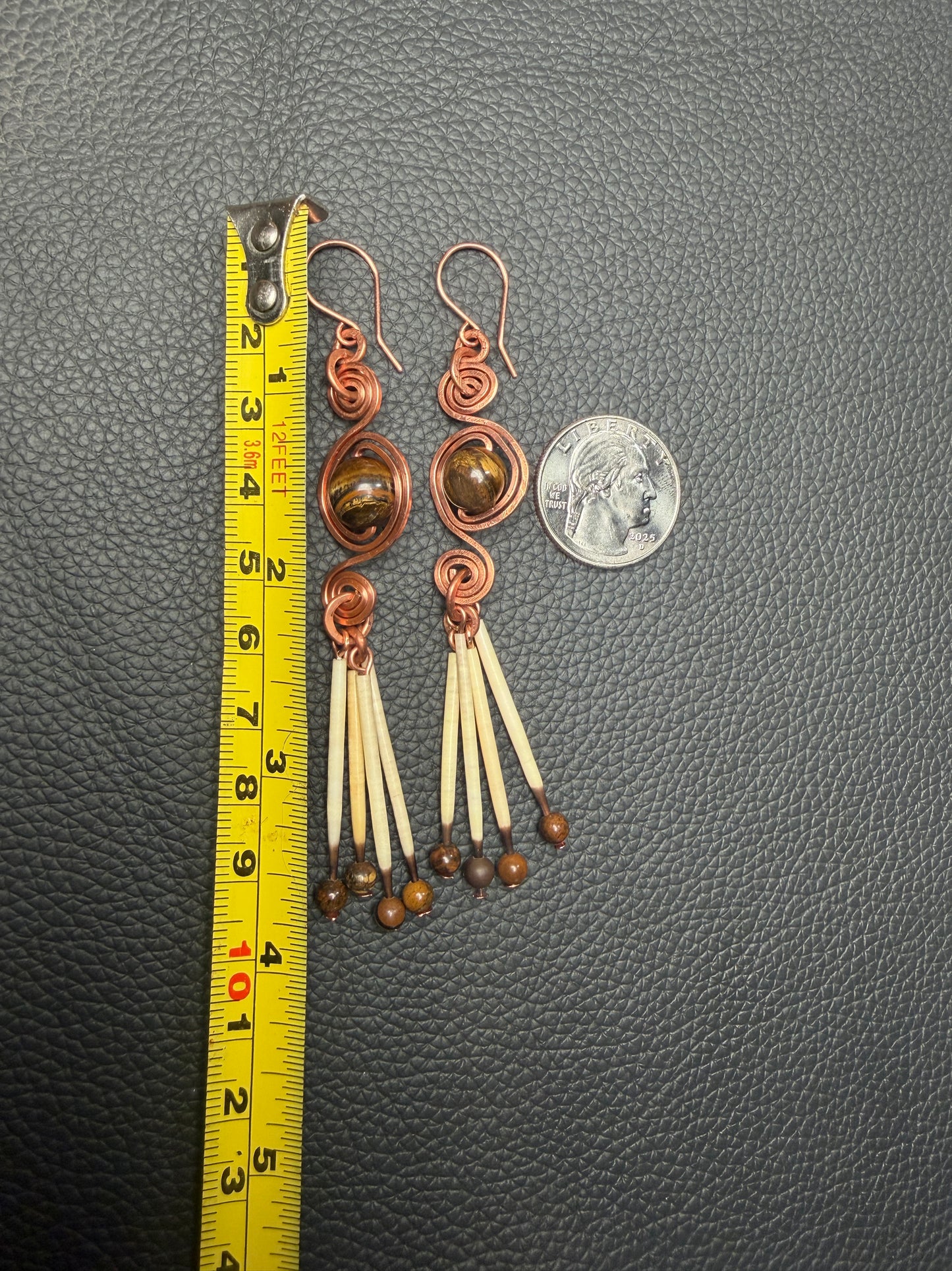 Tigers Eye Triple Spiral- Copper 4 Quill
