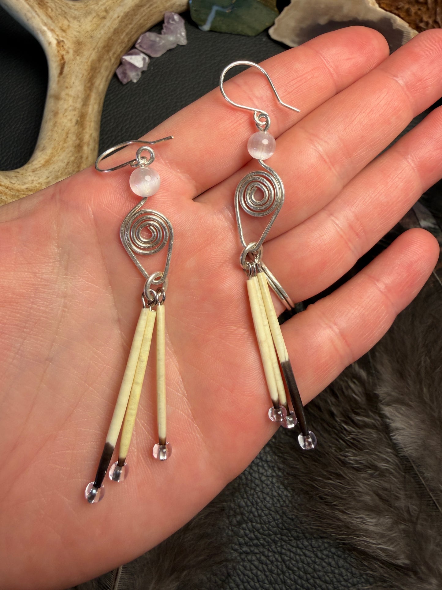 Selenite Silver Goddess- 3 Quills