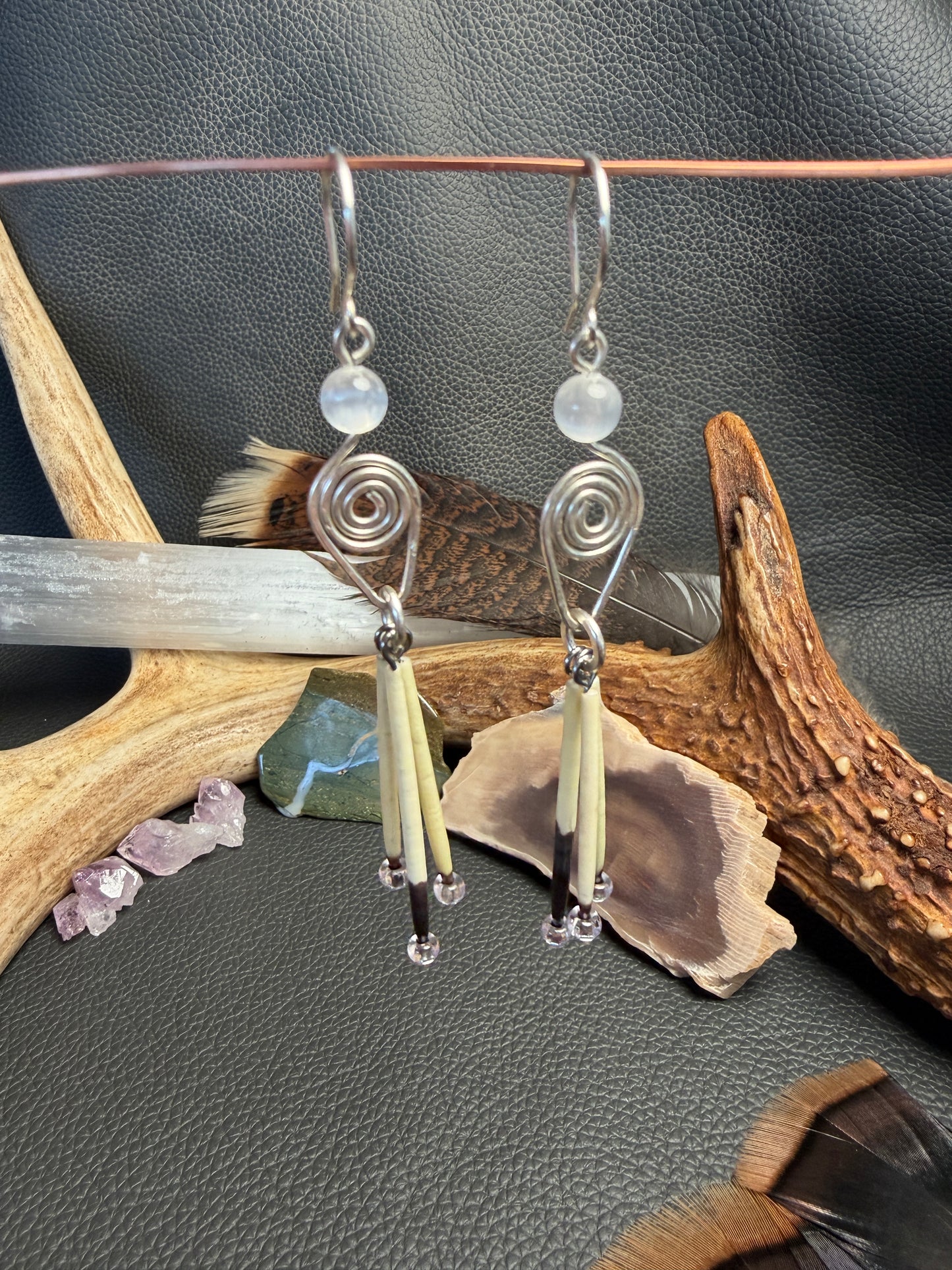 Selenite Silver Goddess- 3 Quills
