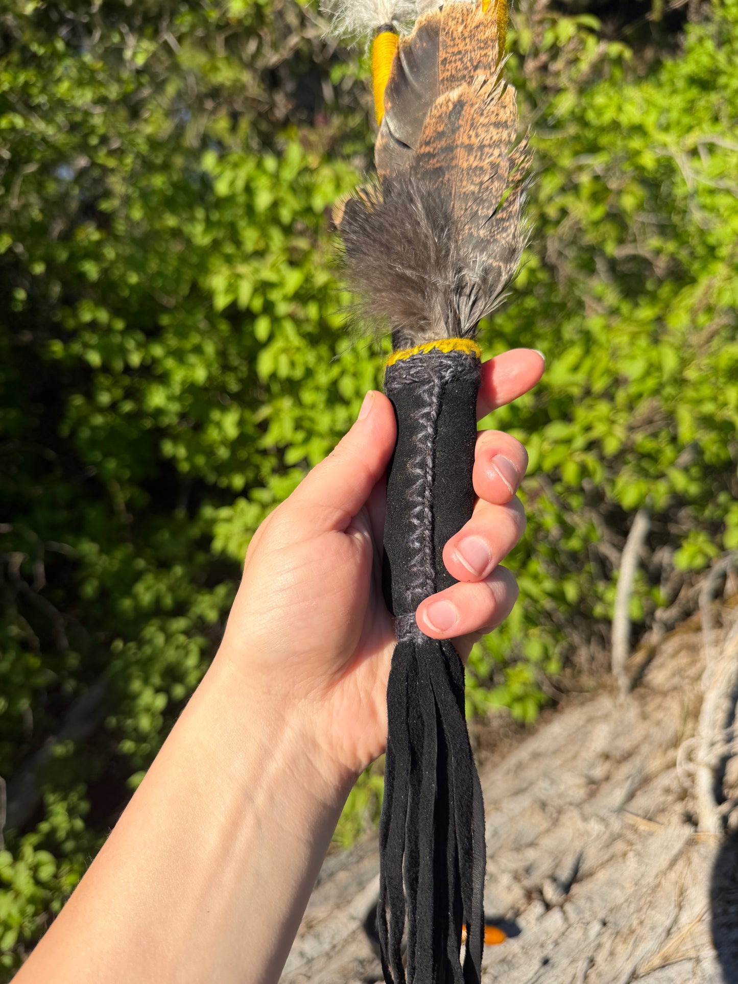 Golden Apple- Feather Fan