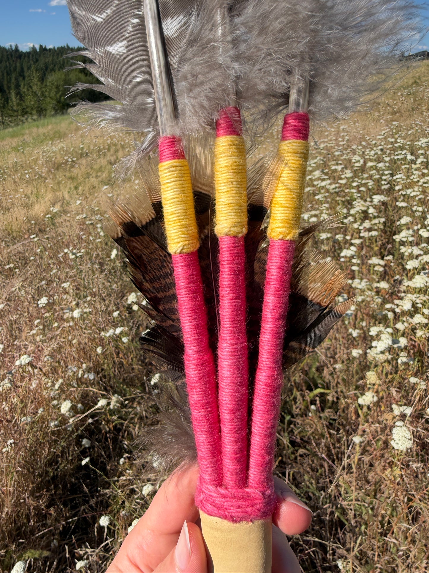 Wild Rose- Feather Fan