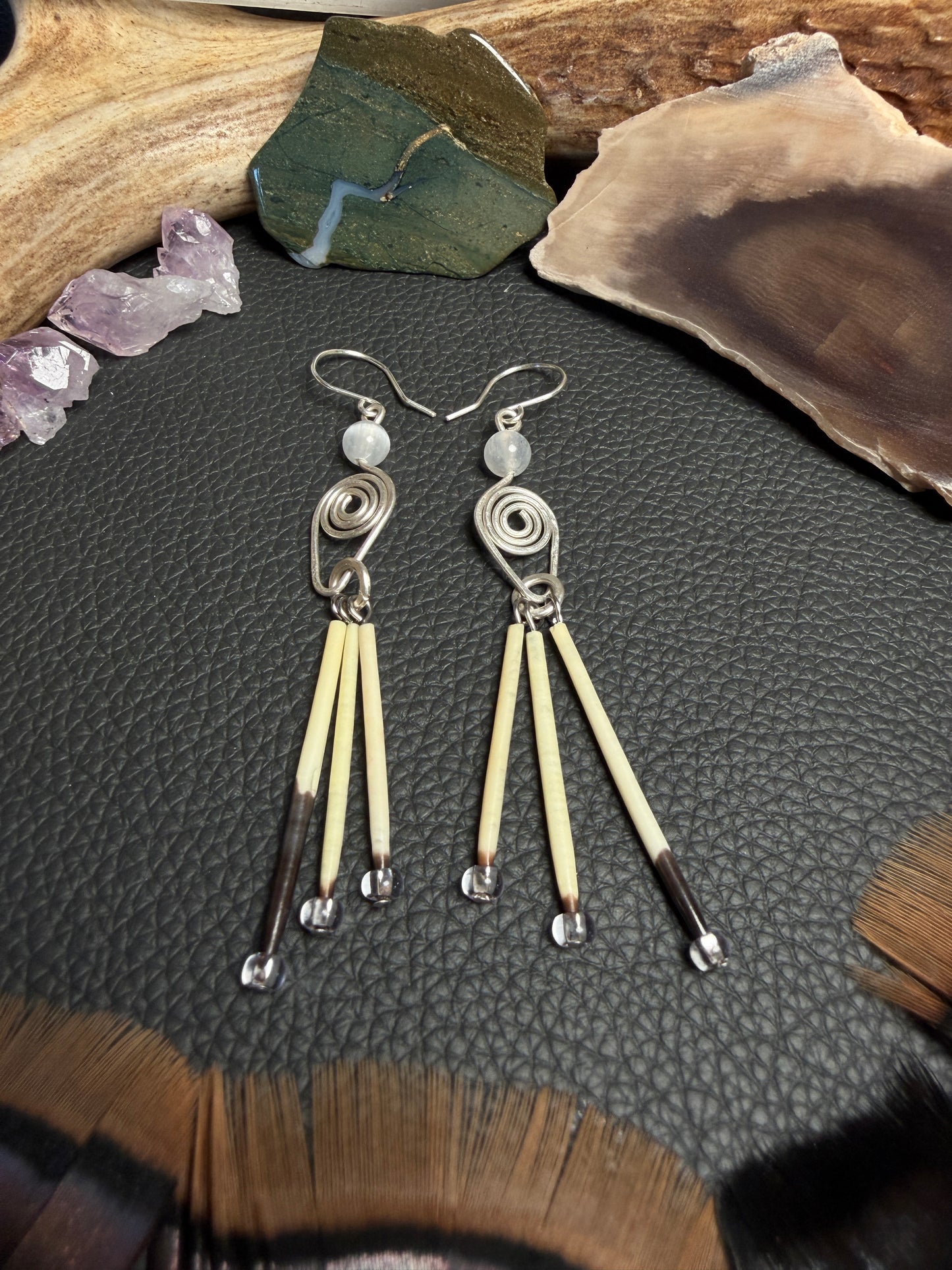 Selenite Silver Goddess- 3 Quills