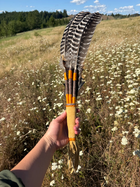 Sacred Bark- Feather Fan