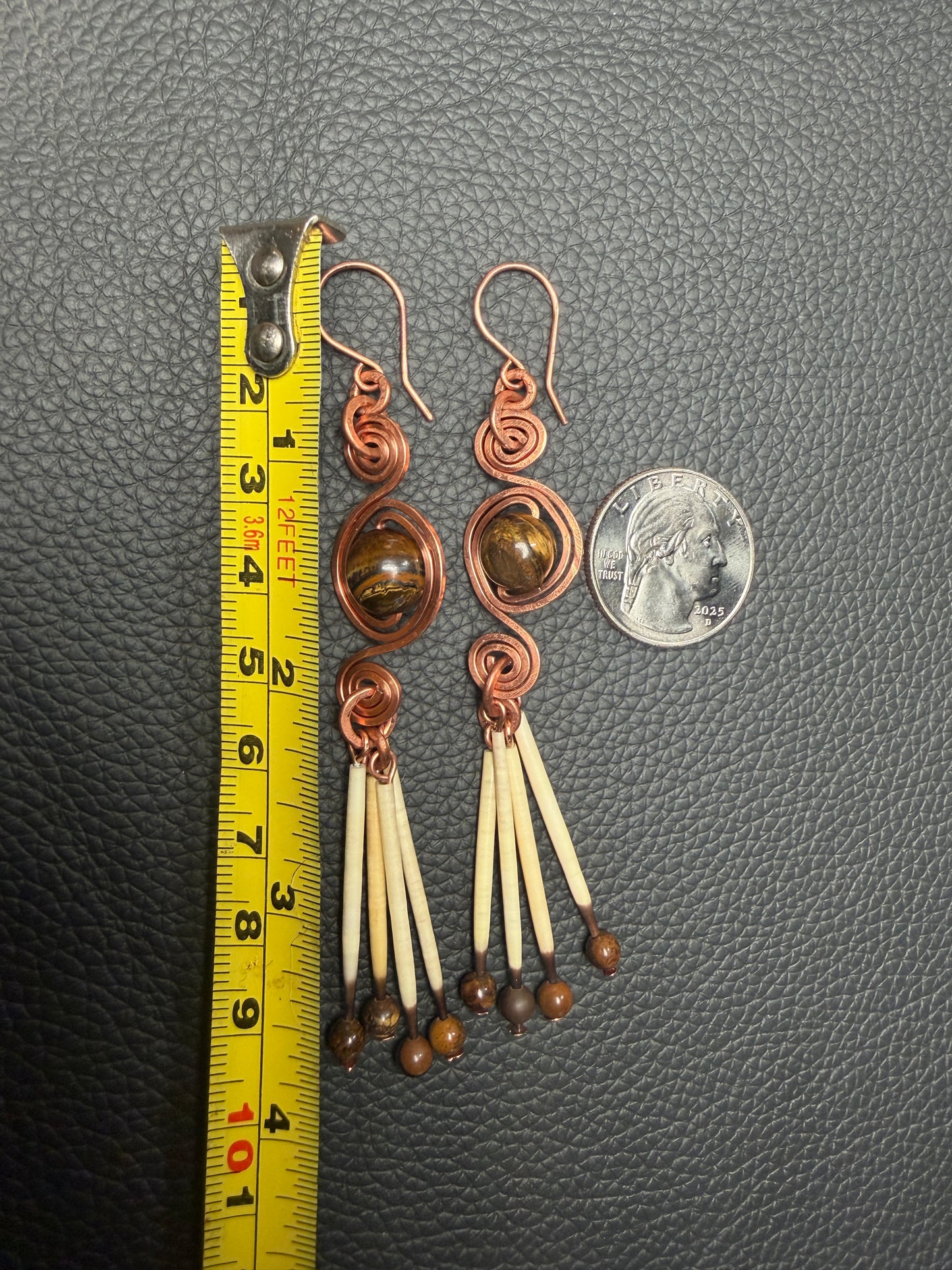 Tigers Eye Triple Spiral- Copper 4 Quill