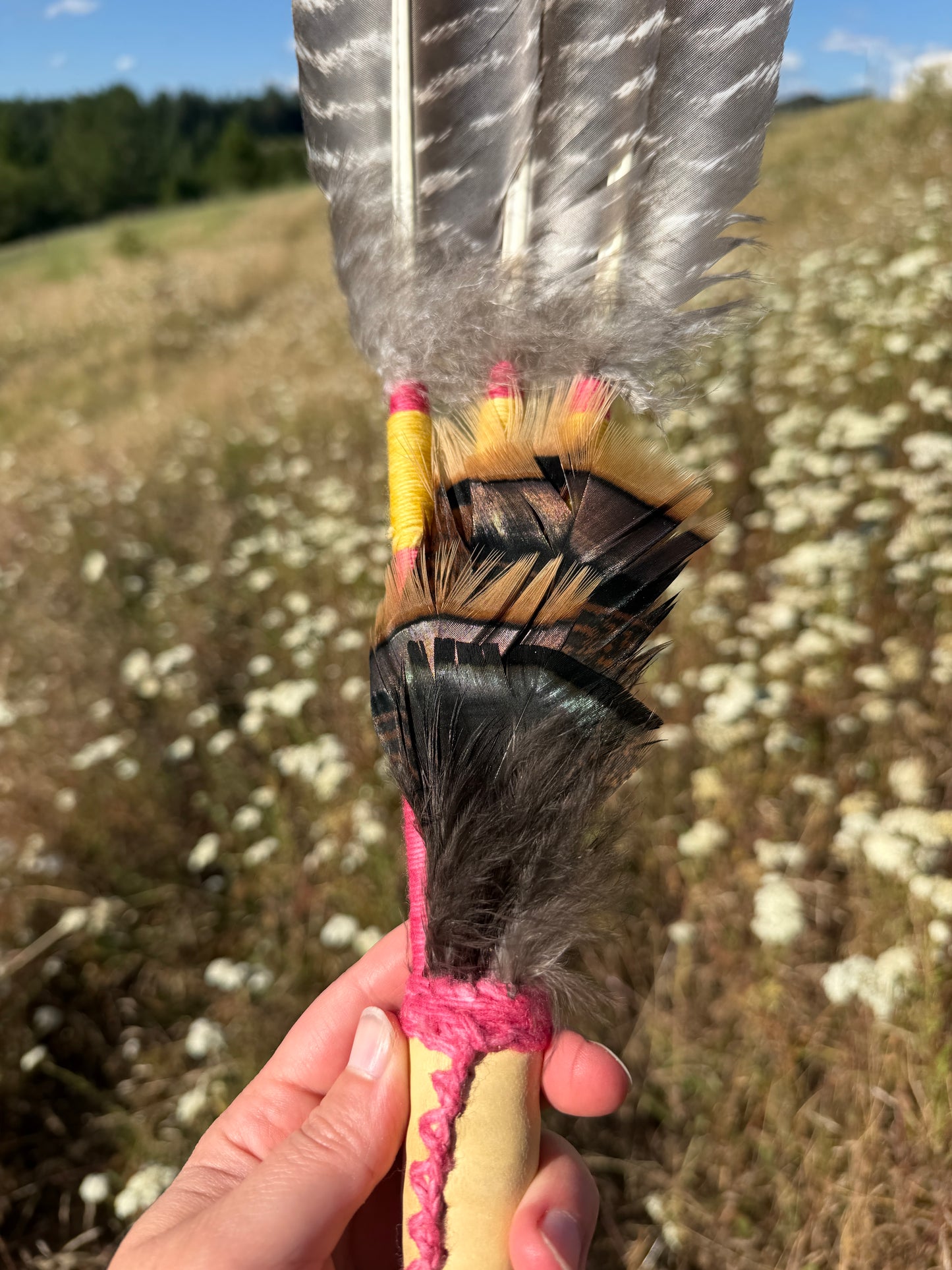 Wild Rose- Feather Fan