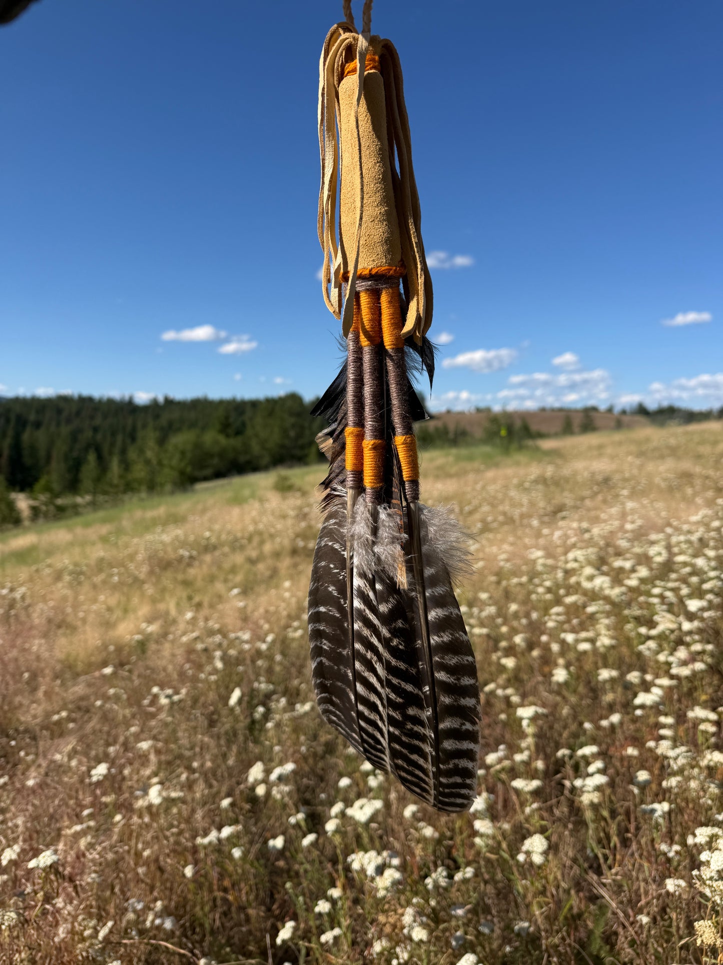 Sacred Bark- Feather Fan